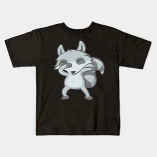 Cute Dabbing Raccoon Shirt Animal Costume Funny Dance Kids T-Shirt